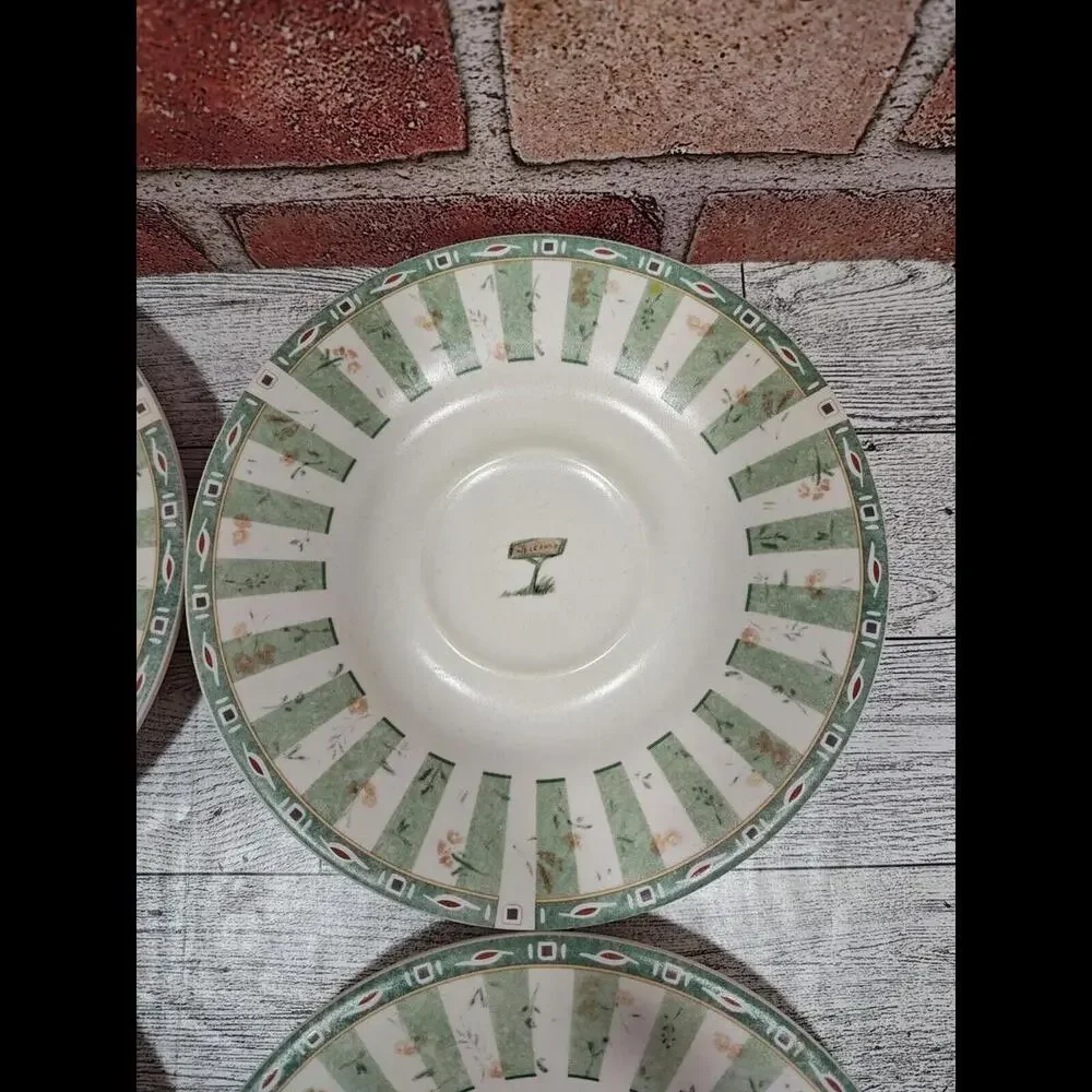 Pfaltzgraff Portfolio Naturewood Saucers Plates Welcome Sign 6.5” Set of 4